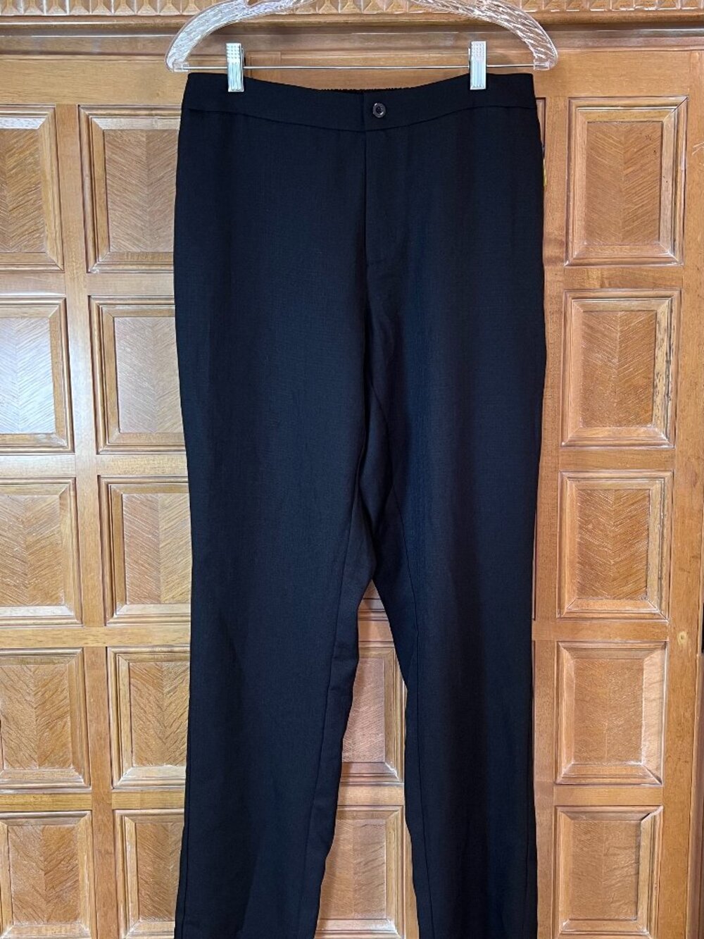 Noel Asmar Scrub Pants Black Unisex Elastic Waist Cropped 2 Pocket Flat